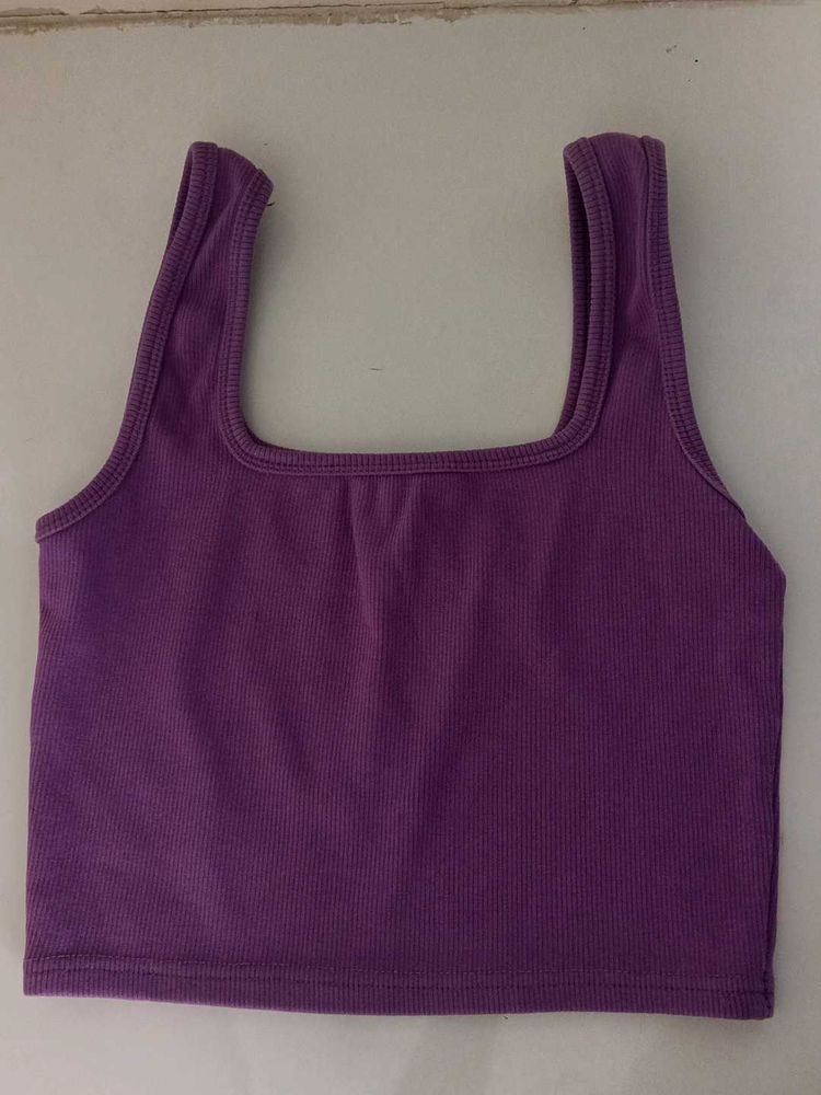 Purple Textured Crop/Tank Top