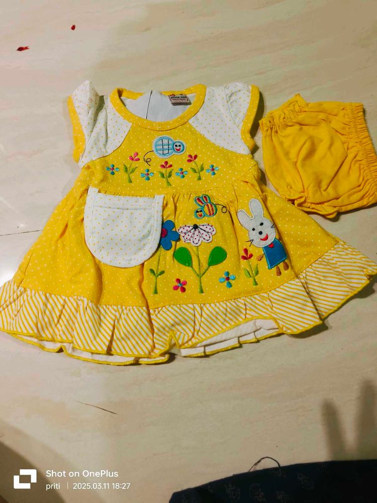 Yellow Frock For Baby Girl