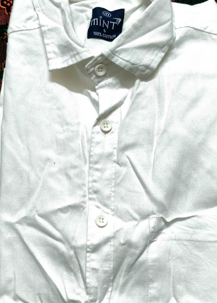 Men's White Cotton Shirt