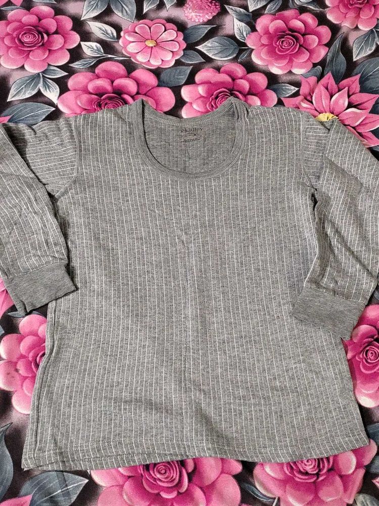 Classic Grey Ribbed Long Sleeve thermal
