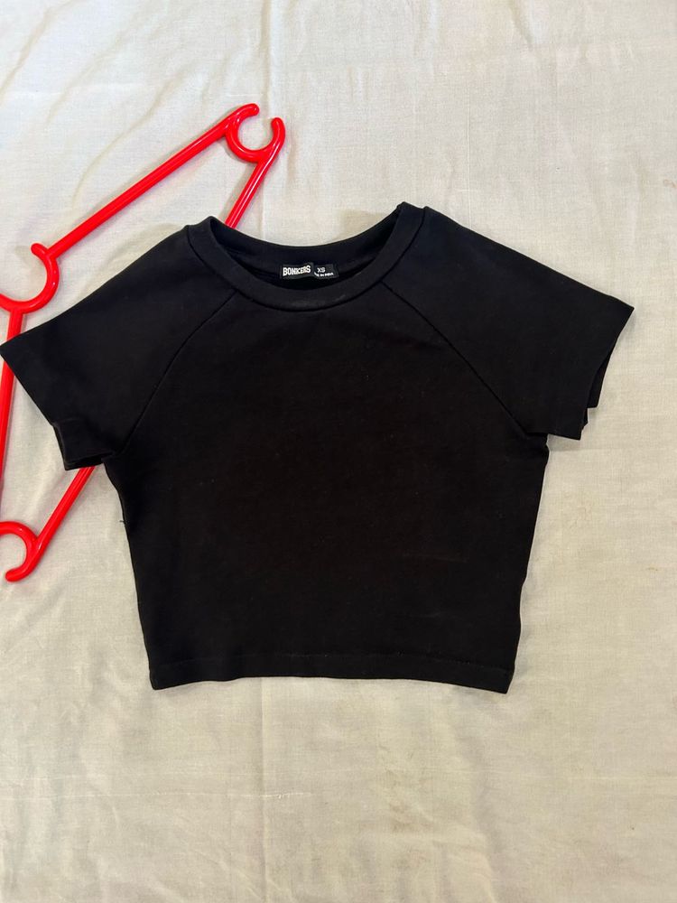 Black Cropped T-Shirt