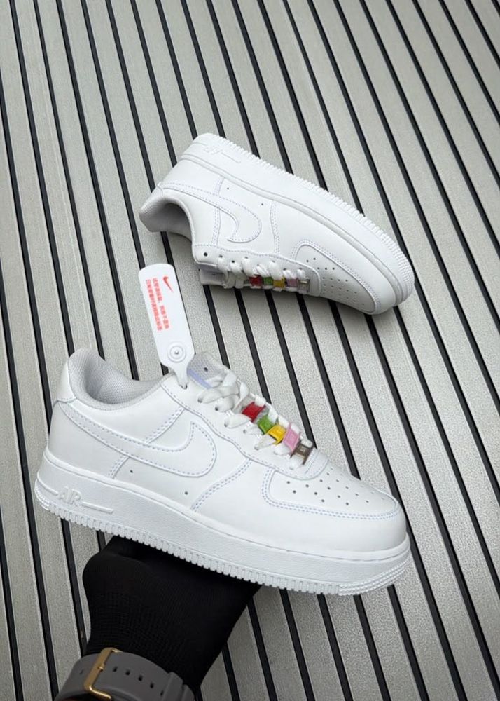Nike Air Force 1 White Rainbow Lace Sneaker