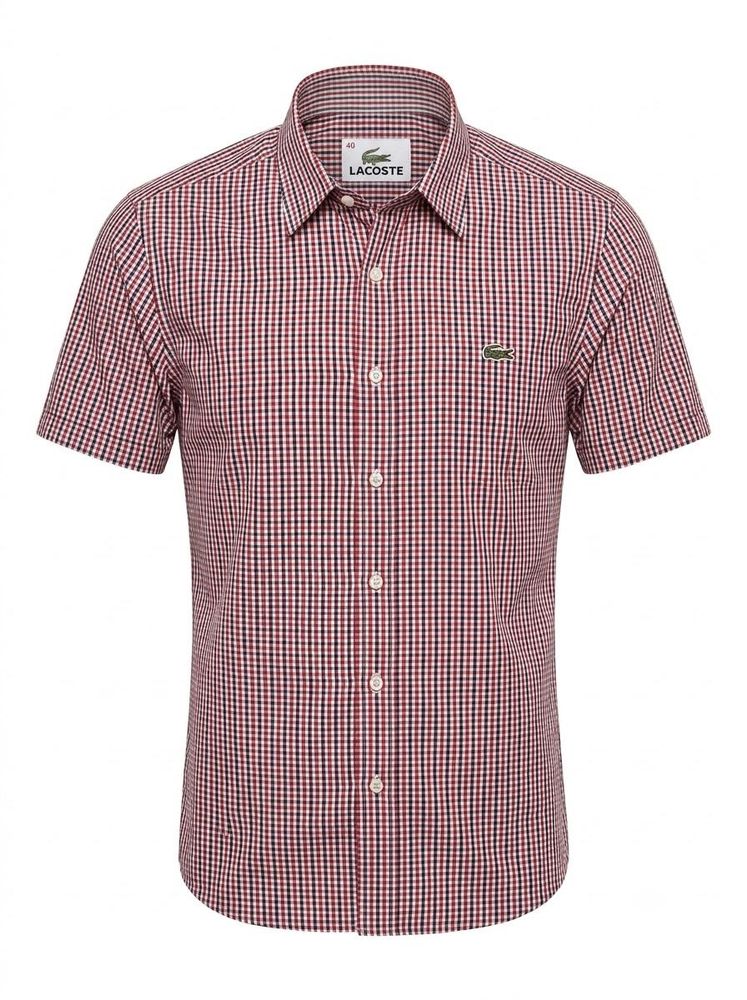 Men's Lacoste Gingham Short Sleeve Shirt