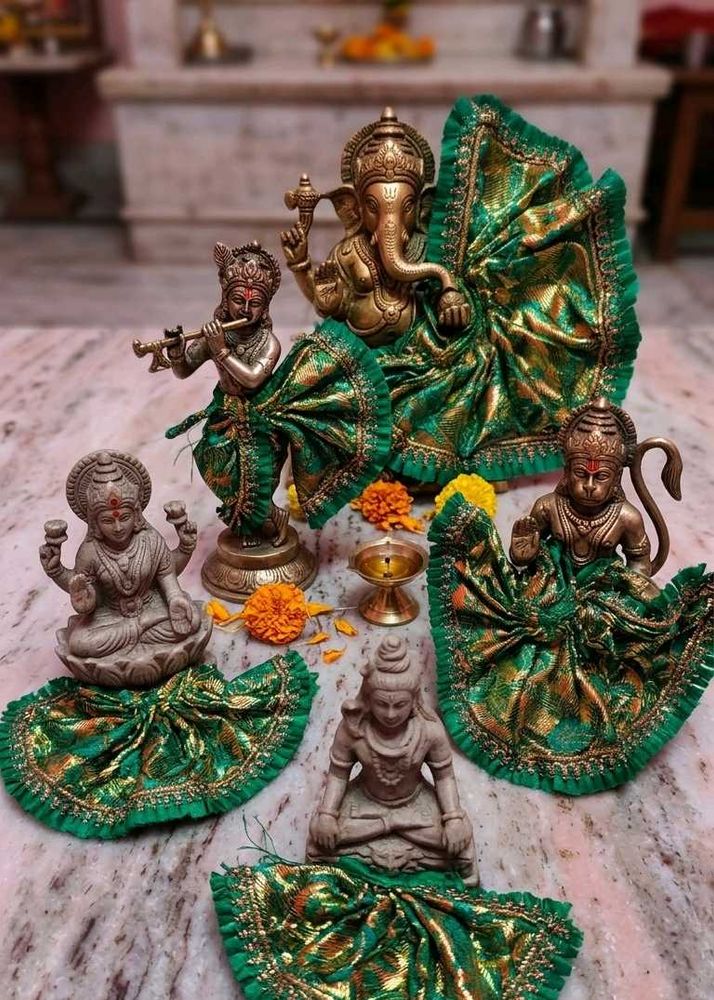 Divine Hindu Deity Idols with Shimmering Attire