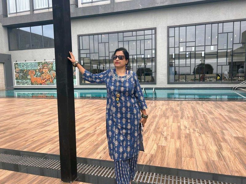 Blue Printed Kurta Set with Pants