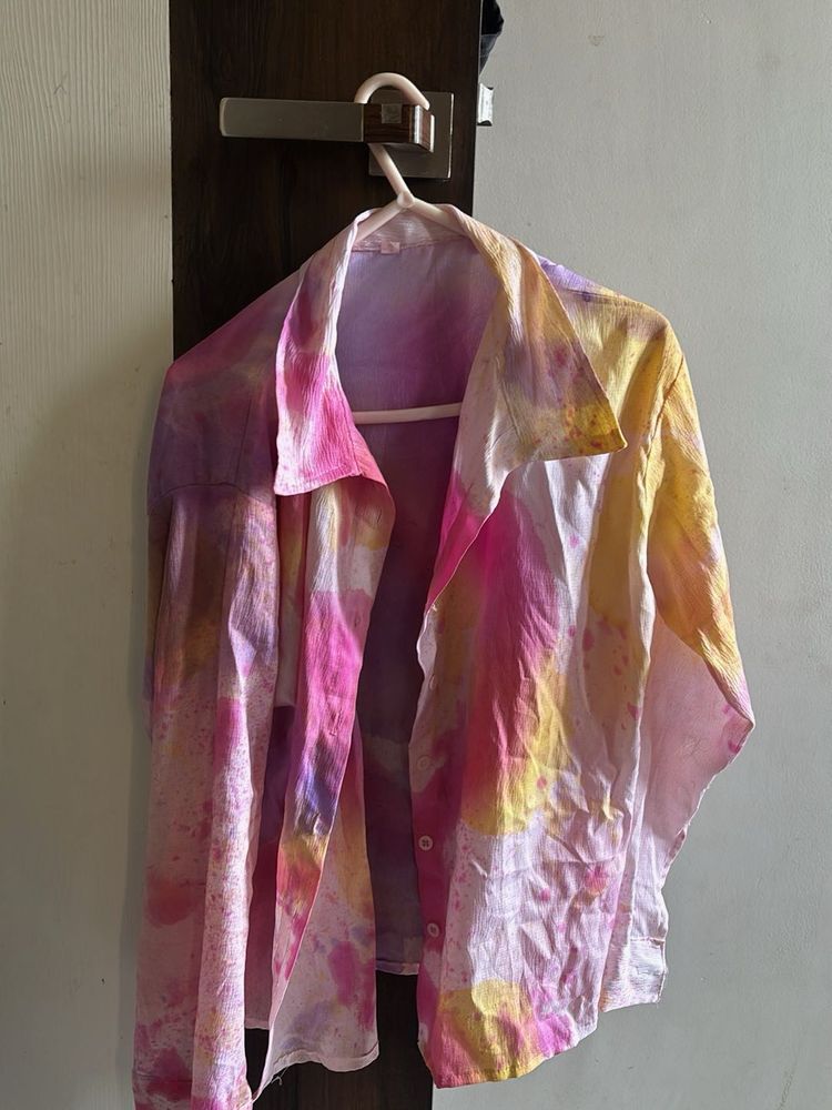 Tie-Dye Button-Up Shirt