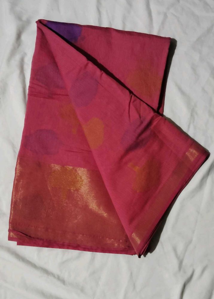 Elegant Pink Printed Saree never used