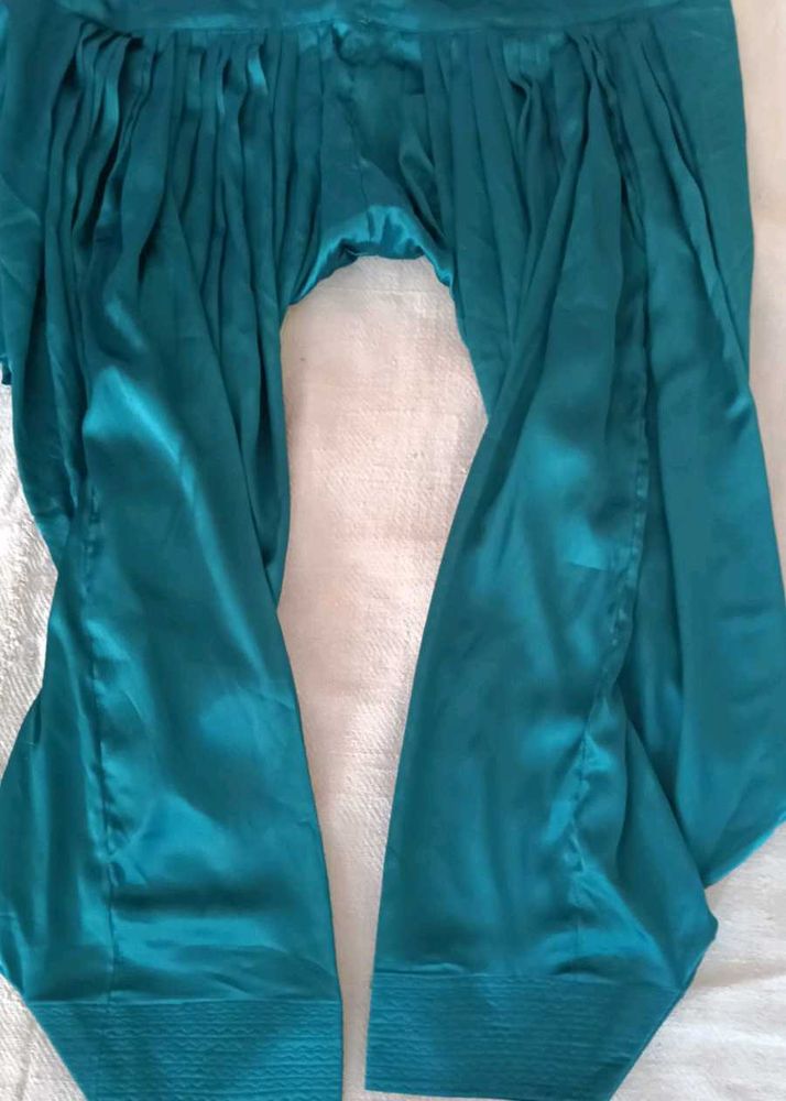 Teal Silk Salwar Pants