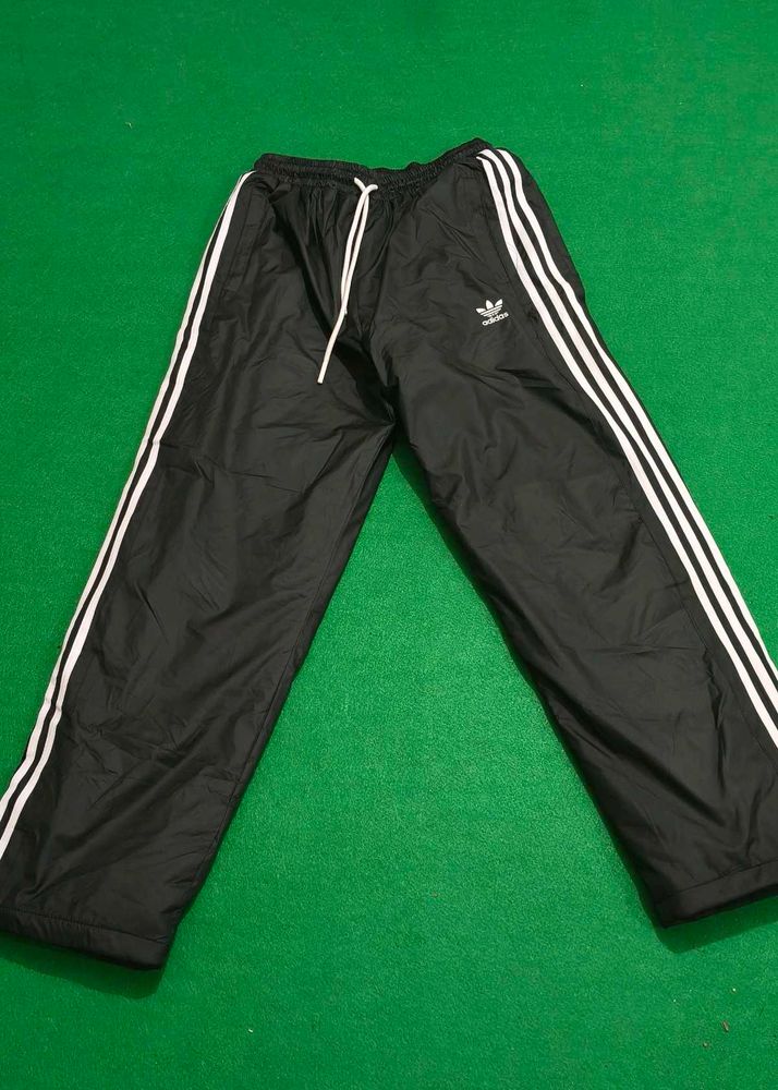 Fleeced Adidas Black Track Pant for men