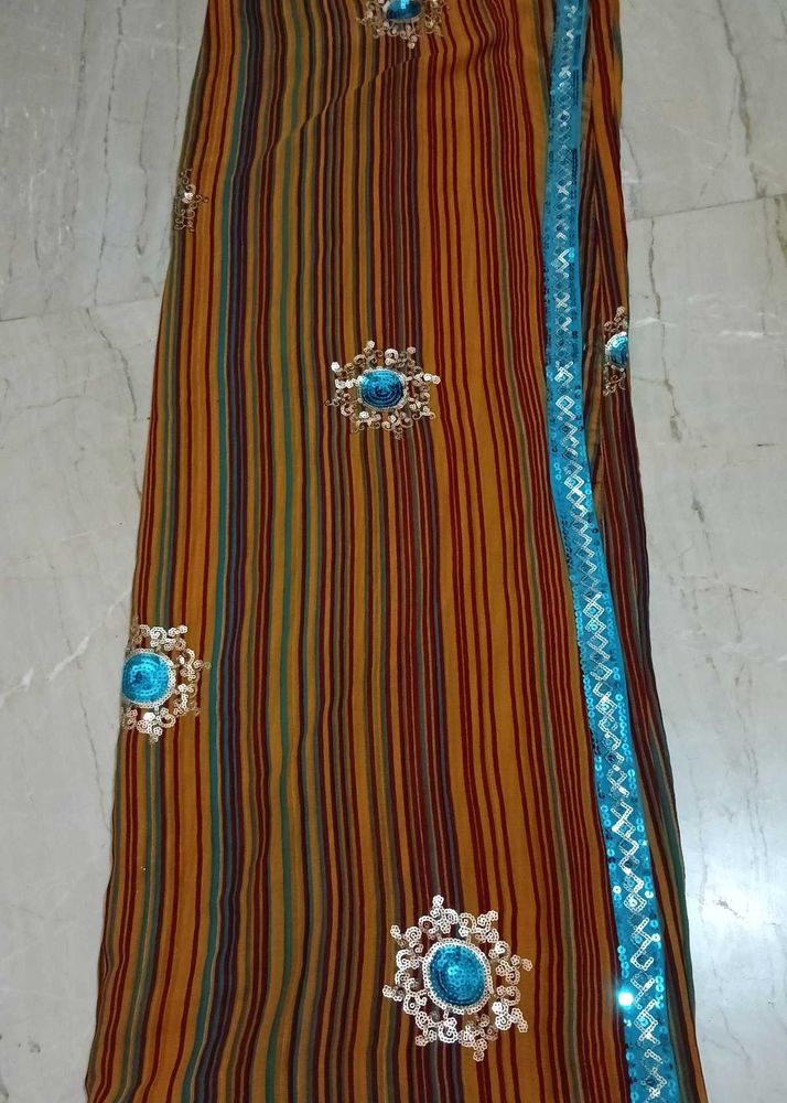 Perfect mix colour stripped saree
