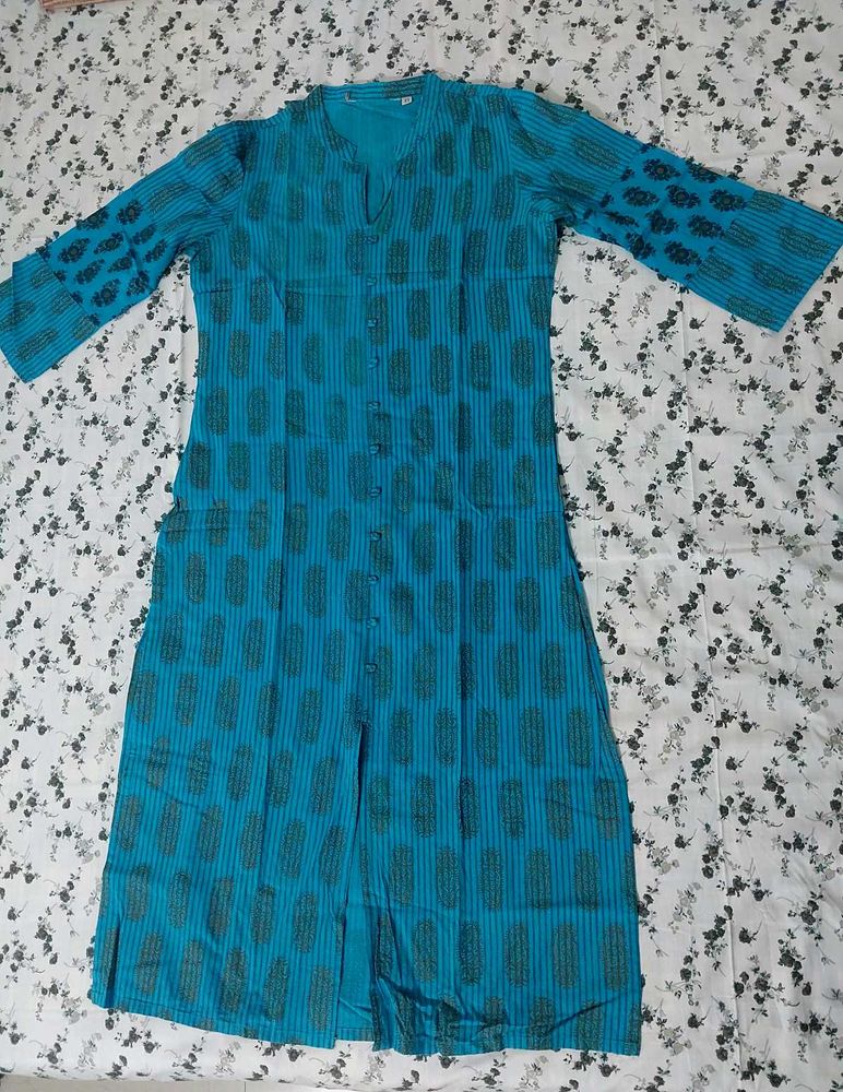 Turquoise Printed Kurta