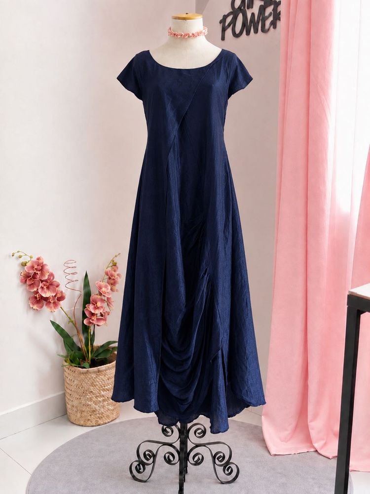 Designer Navy Blue Maxi Dress