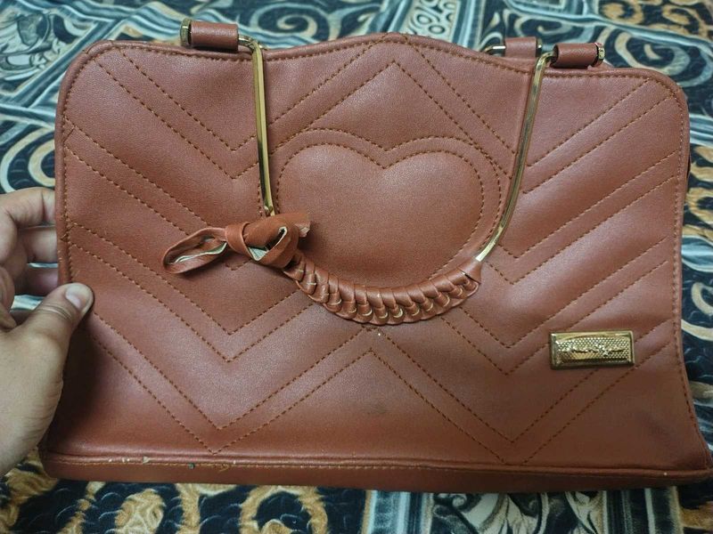 Stylish Brown Quilted Handbag