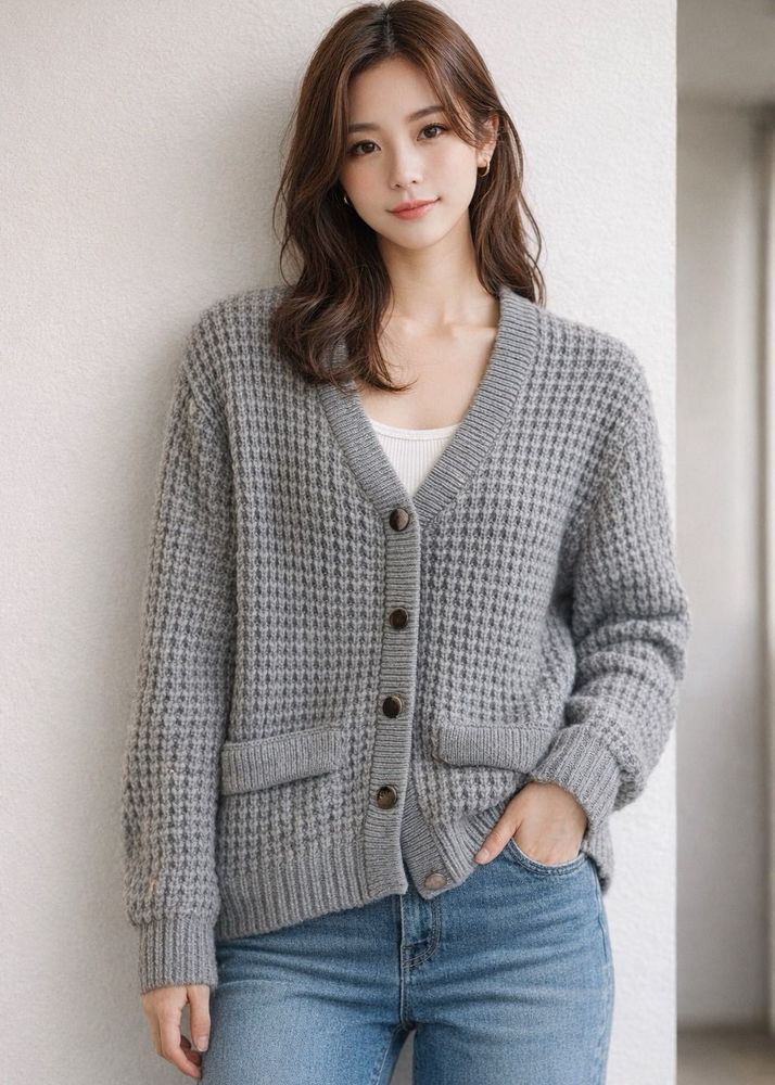 Stylish Women Gray Cardigan