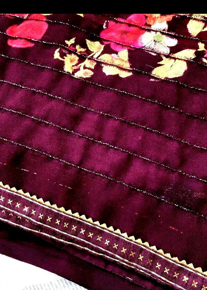 flower print saree