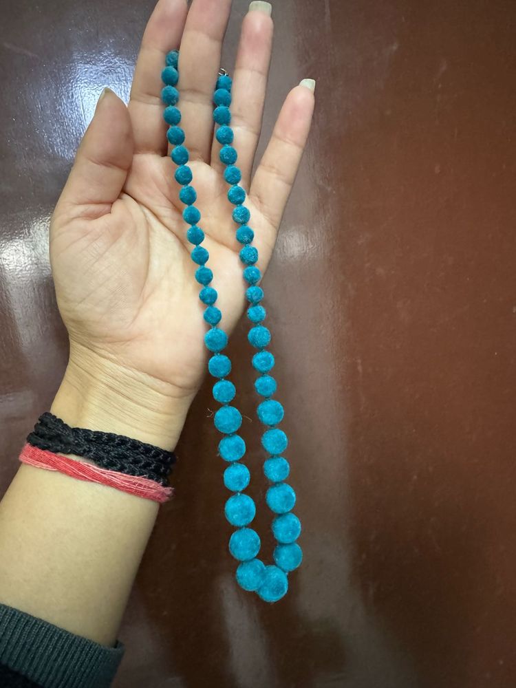 Turquoise Pom-Pom Necklace