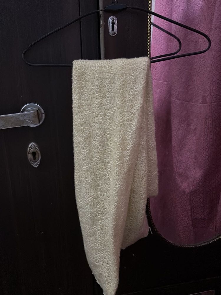 Cream Knit Scarf