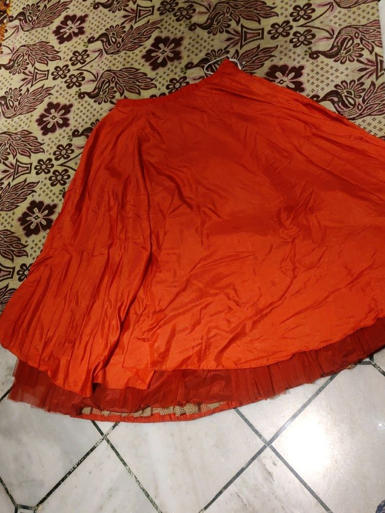 Flairy Red Lehanga With Heavy Cancan N Canvas