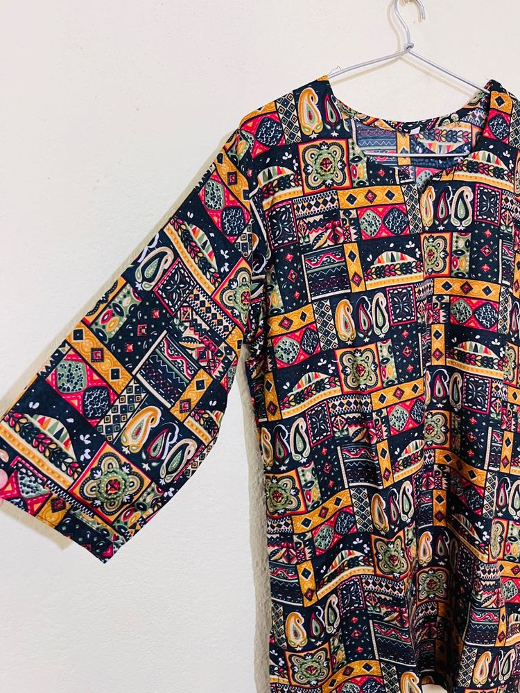 Vibrant Geometric Print Kurta