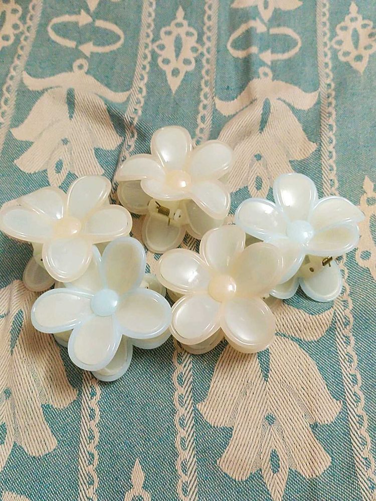 Set of 5 Flower Hair Claws