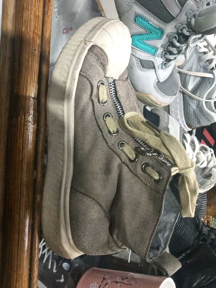 Stylish Grey High-Top Sneakers