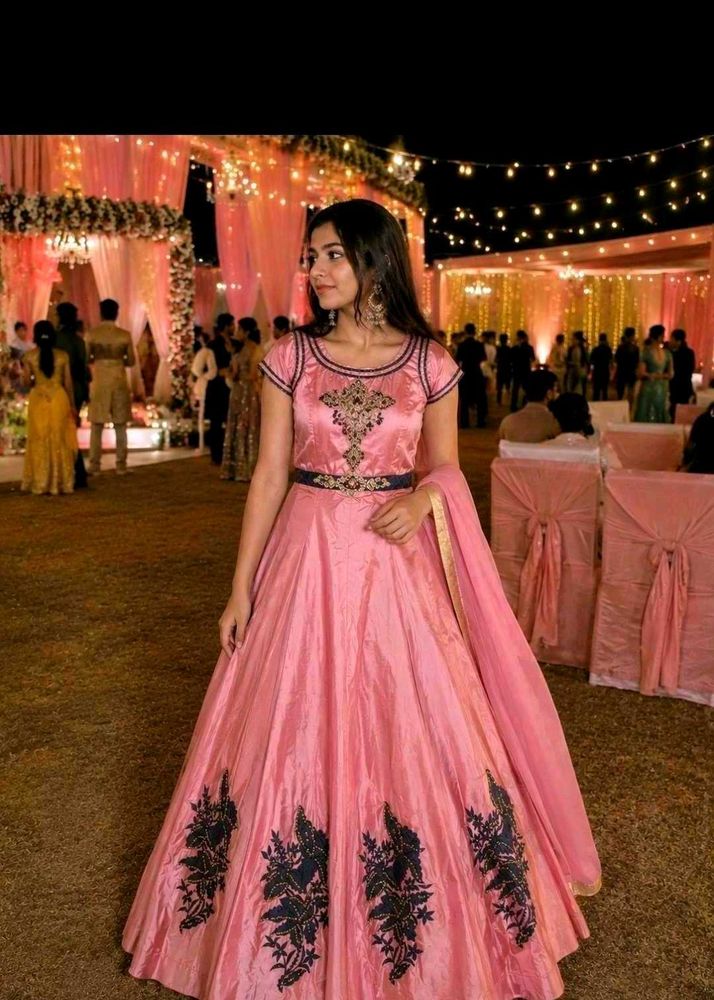 Elegant Pink Embroidered Lehenga Choli
