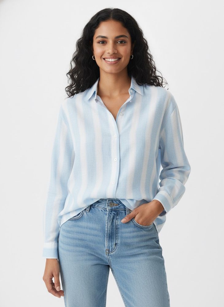 Striped Button-Up Shirt