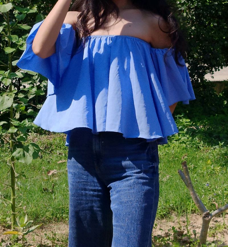PRICE DROPPED ❤️Women Blue Off Shoulder Top