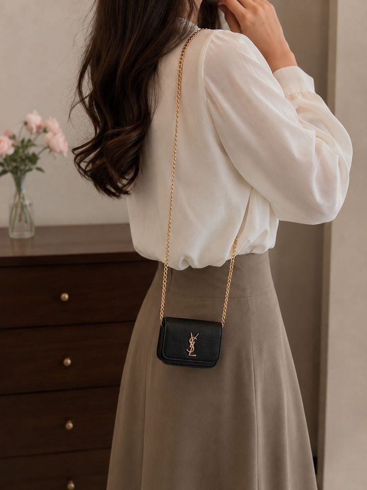 YSL Black Leather Chain Bag