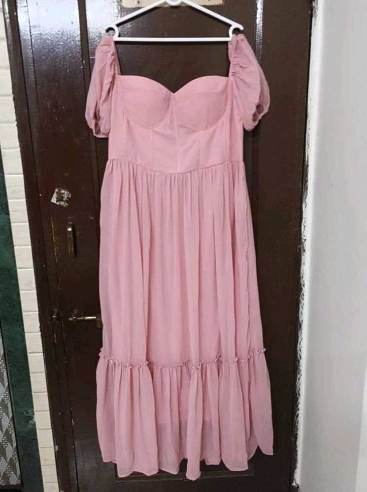 Peach Retro style long gown "Brand Labelhues"