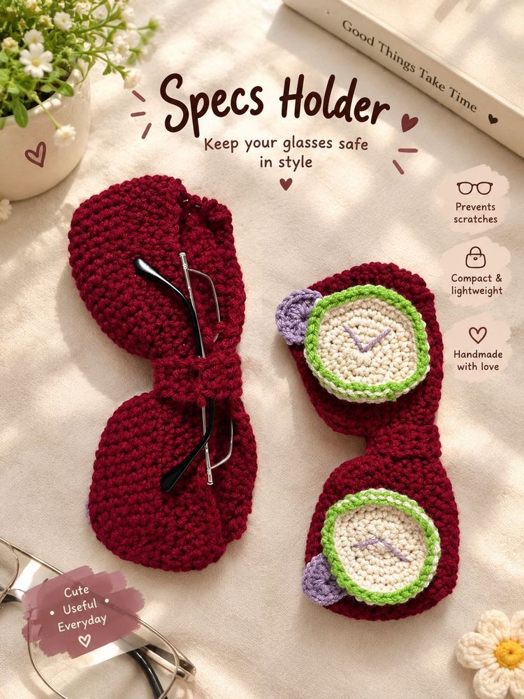 Handmade Crochet Glasses Holder