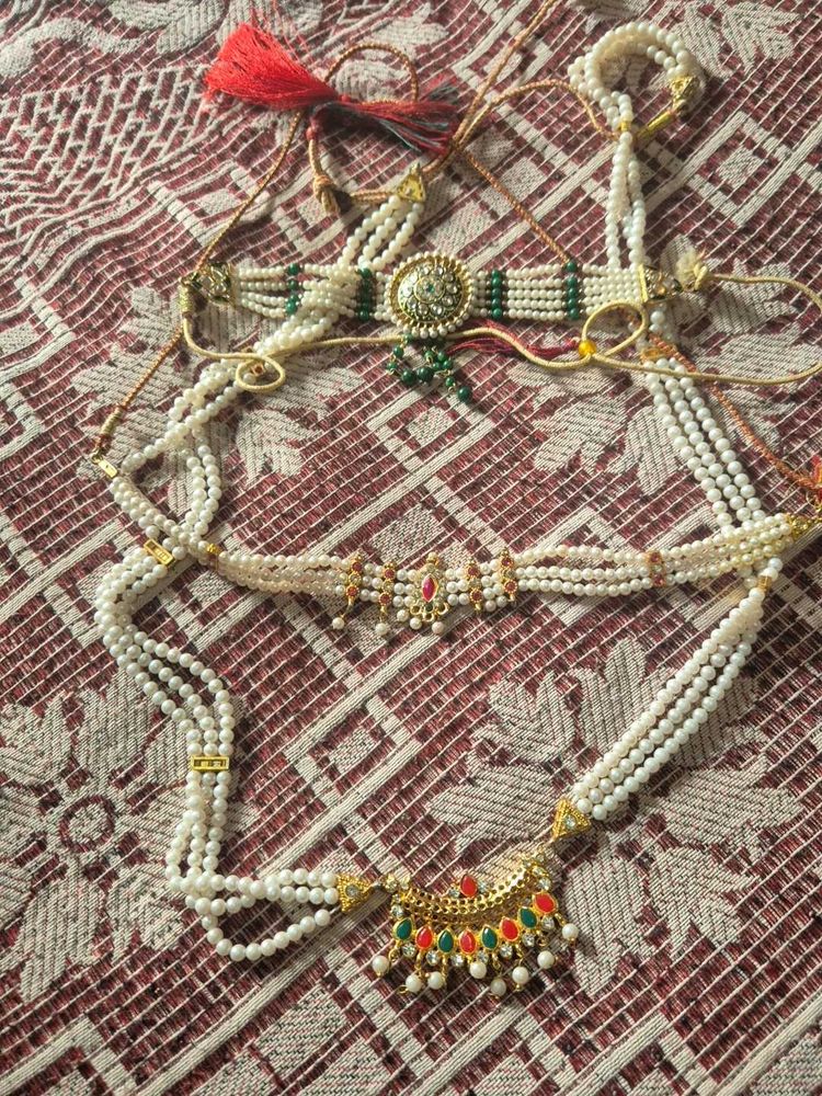 Traditional Pearl &amp; Kundan Jewellery Set