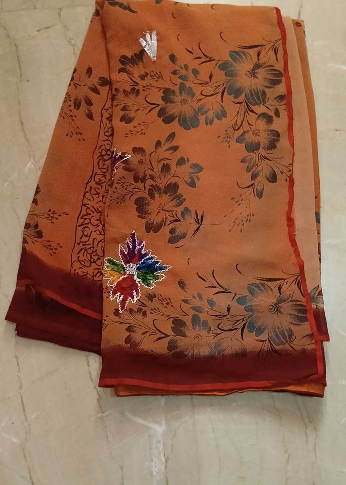 Beautiful Floral Print Saree