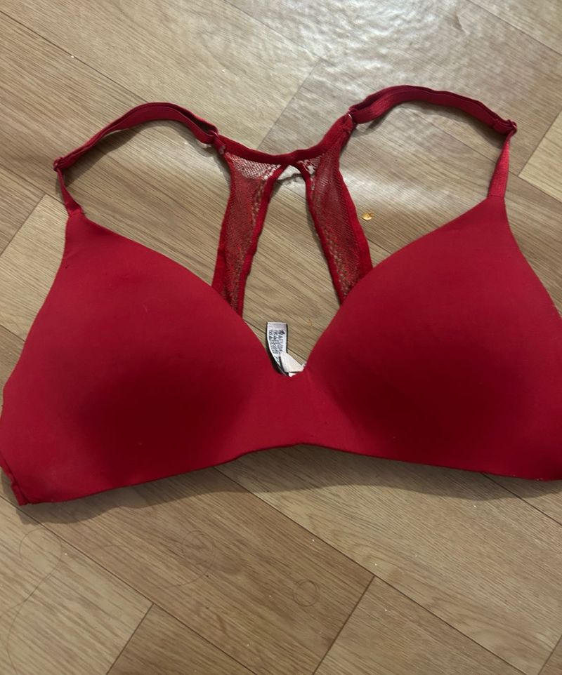 Red Lace Back Bra
