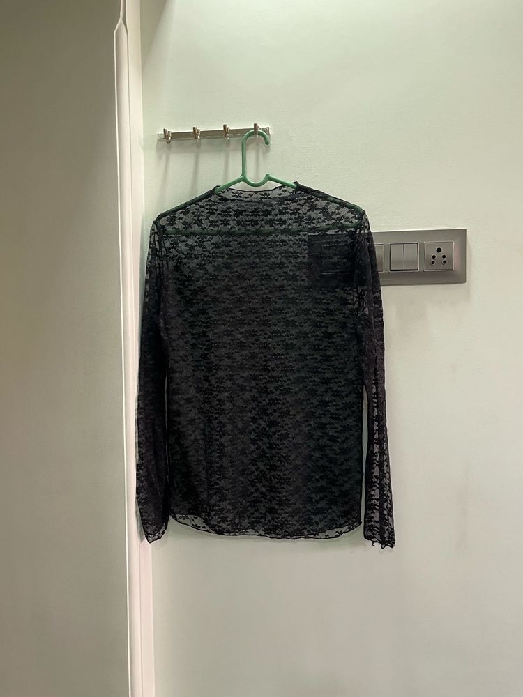 Sheer Black Lace Top