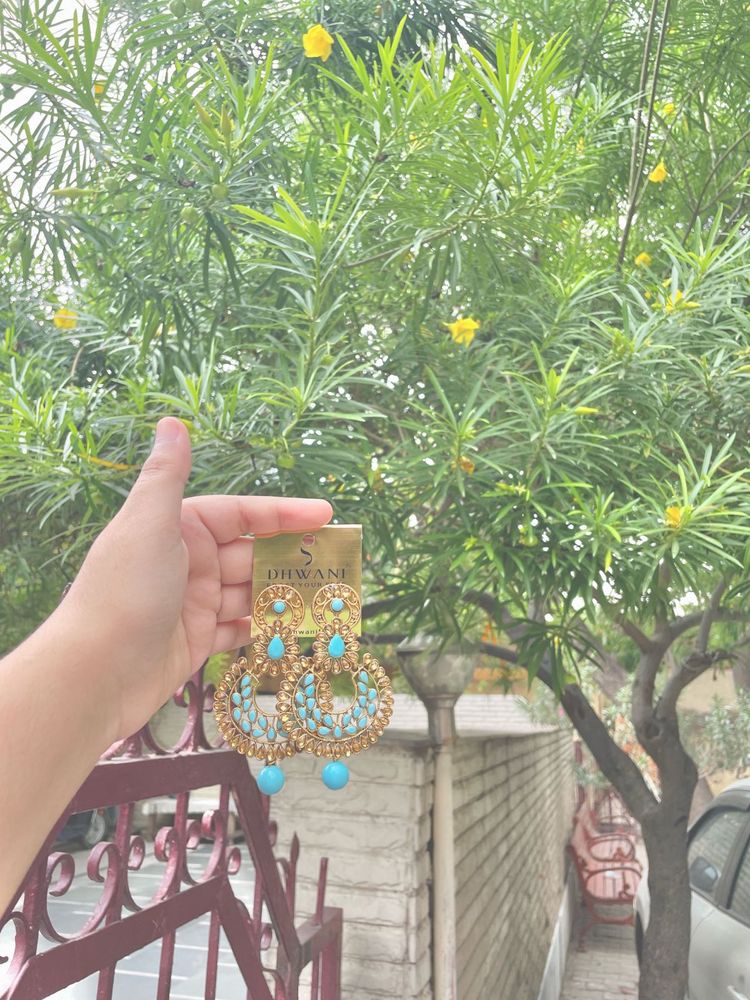 Dhvani Earrings - Turquoise &amp; Gold