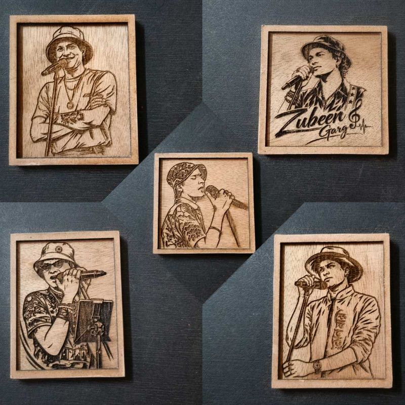Zubeen Garg Wooden Carving Art combo