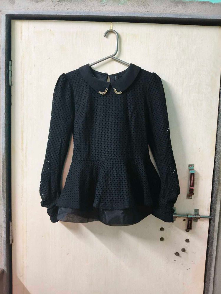 Stylish Black Peplum Top