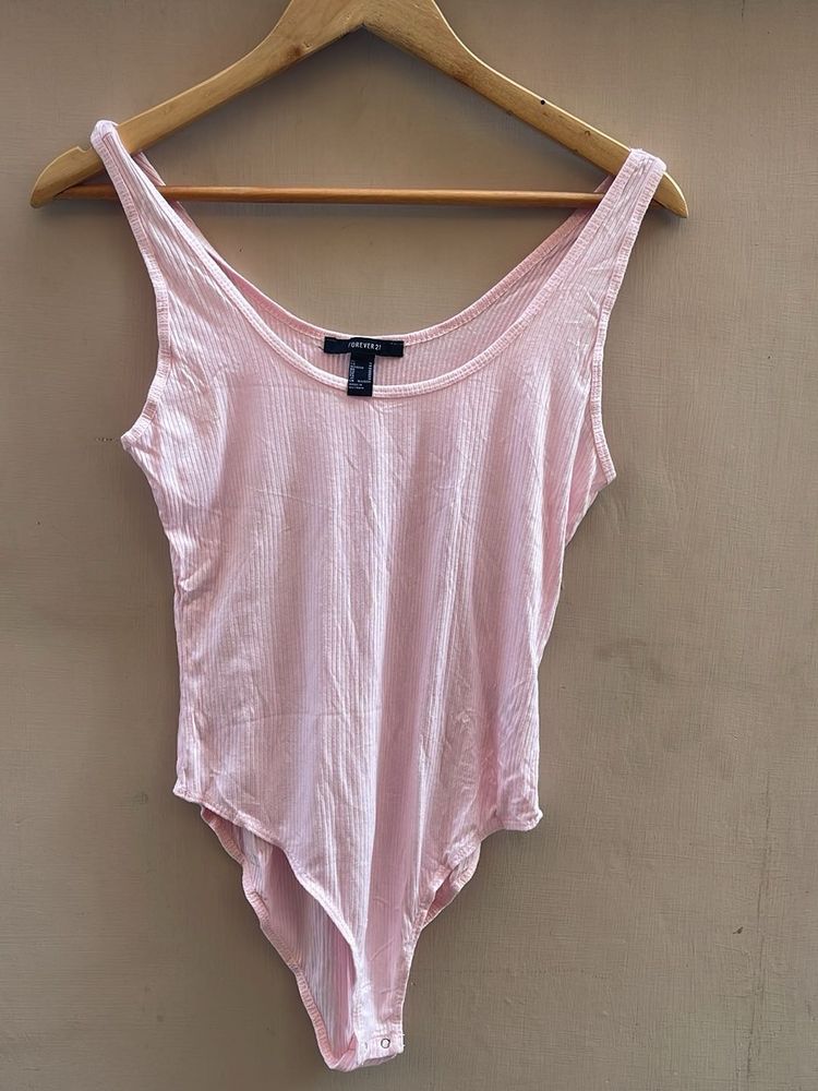 Light Pink Ribbed Bodysuit