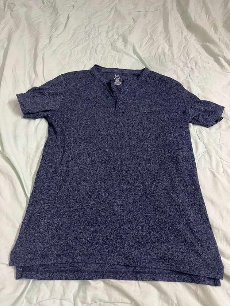 Men's Heathered Henley T-Shirt