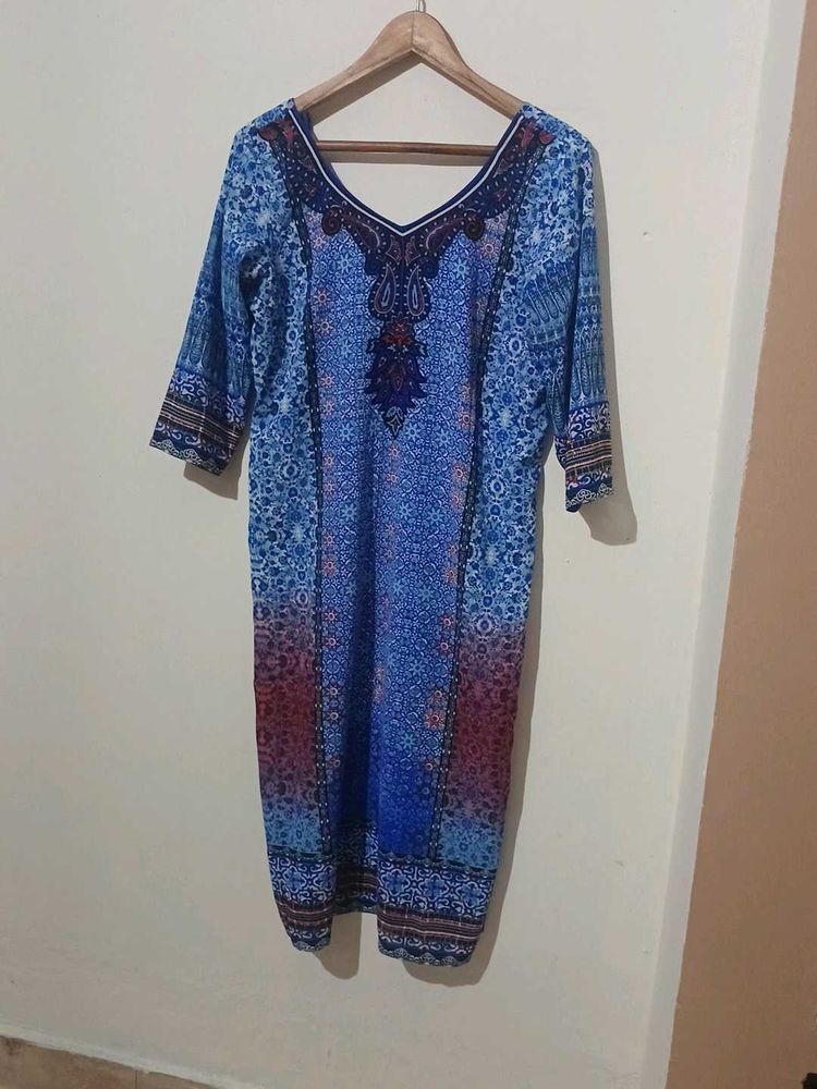 Blue Printed Kurta set