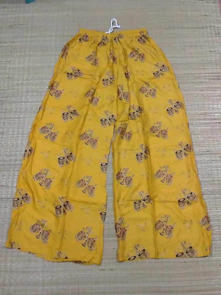 Mustard Colour Rayon Palazzo