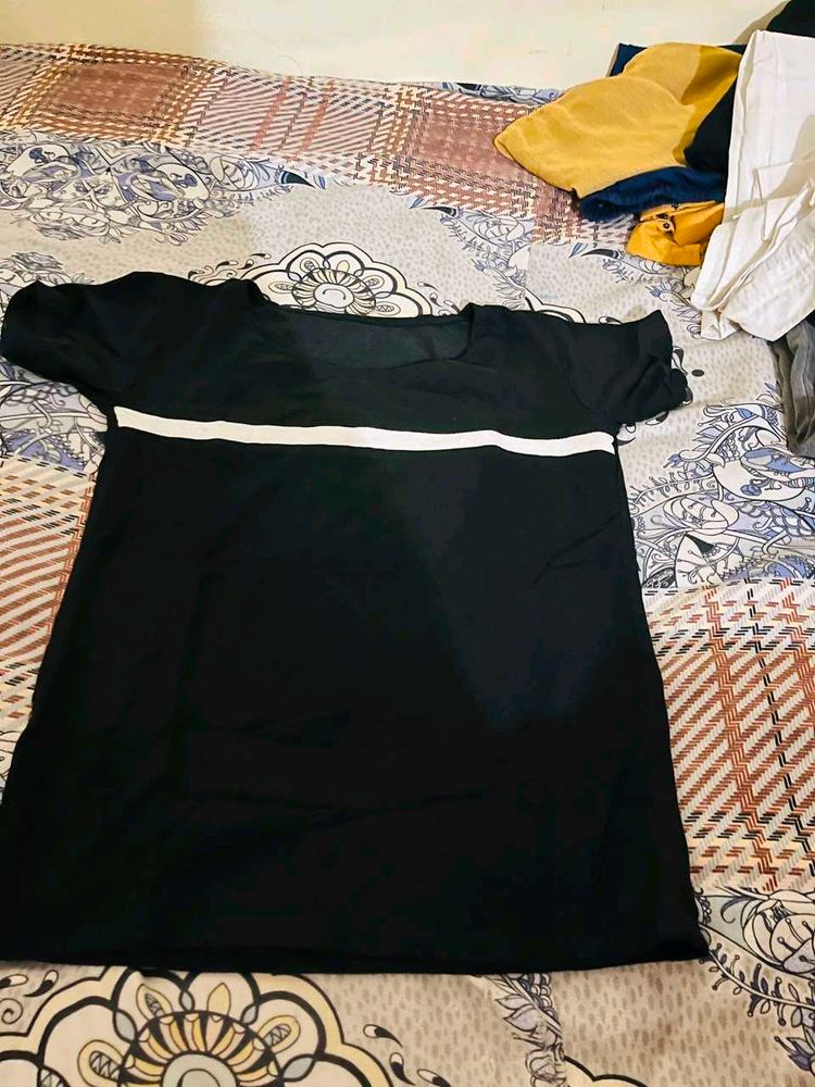 Black T-Shirt with White Pant