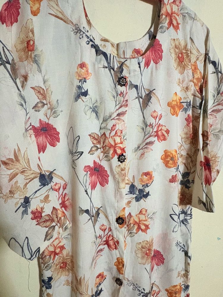 Beautiful Floral Print Kurta