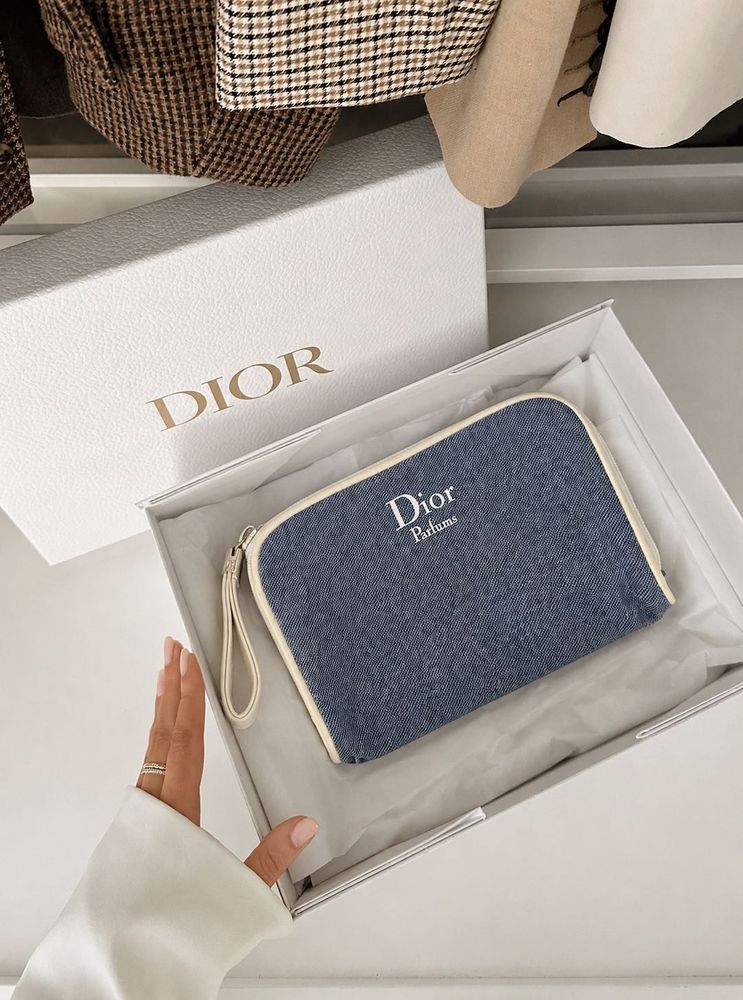 Dior Denim Makeup Bag