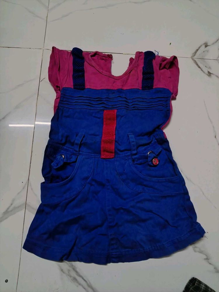 Cute Pink &amp; Blue Baby Dress