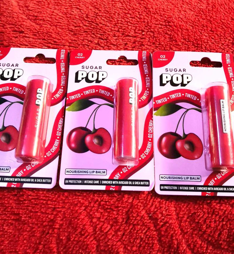 Sugar Pop Tinted Lip Balm - Cherry set 3