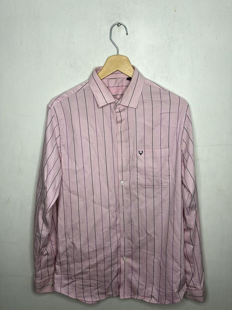 Men's Pink Striped Button-Down Shirt