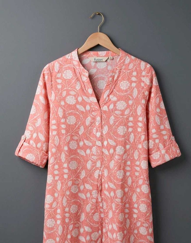 Floral Print Button-Up Tunic