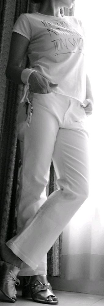 Versace white low rise jeans